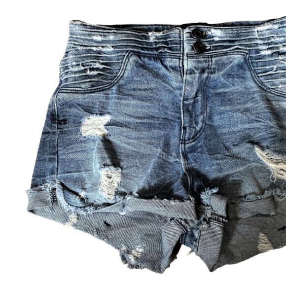 2/$40 RtA Salvador Ripped Jean Shorts in Destroyed Daze - Picture 14 of 16